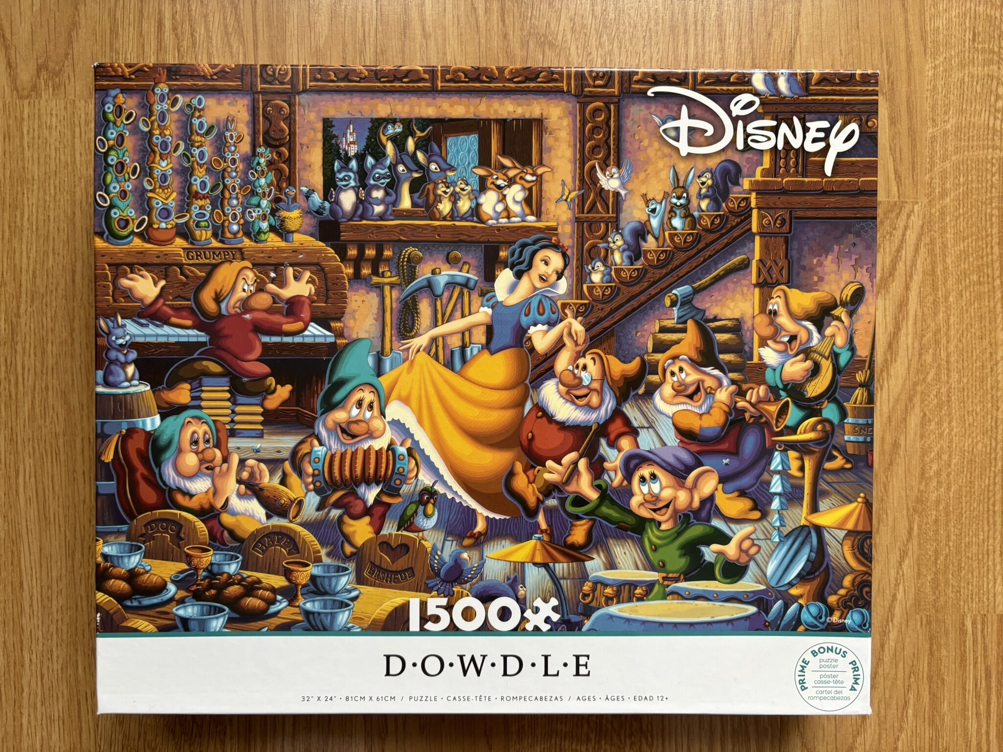Puzzle Ceaco 1500 "Snow White Dancing with the Dwarfs" + Plakat